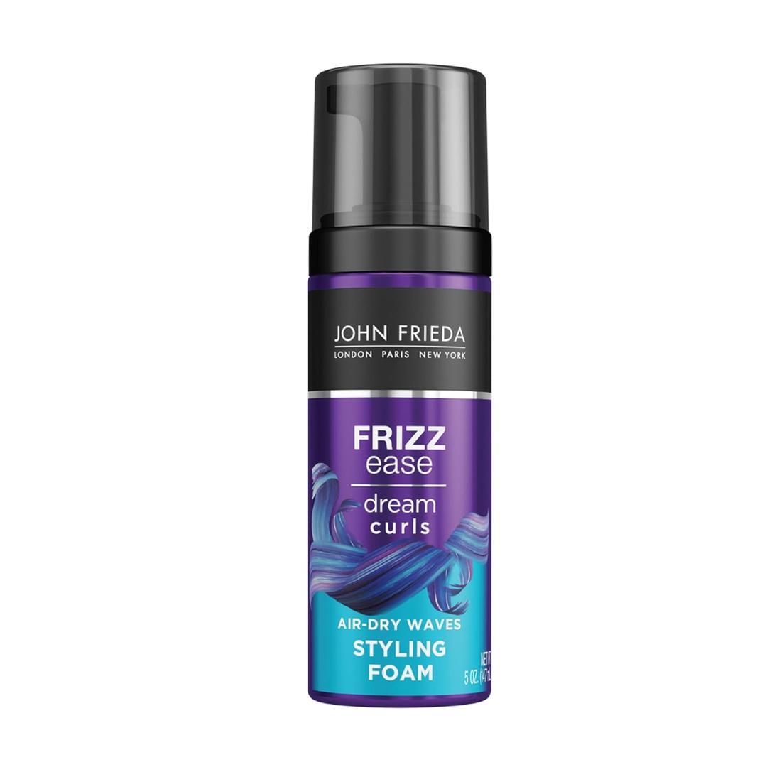 John Frieda Anti Frizz, Frizz Ease Dream Curls Air Dry Waves Styling Foam, Curl Defining Frizz Control, Hair Product for Curly and Wavy Hair, 5 Oz