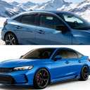 Window Visors Rain Guards Deflectors for Honda Civic Hatchback 2022-2026