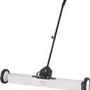 VEVOR 55Lbs Rolling Magnetic Sweeper with Wheels, 36-inch Large Magnet Pickup Lawn Sweeper with Telescoping Handle, Push-Type Magnetic Pick Up Sweeper, Easy Cleanup of Workshop Yard Garage