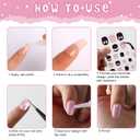4 x Colorful Kid Nail Stickers Kid Fingertip Art Sticker Cute Kids Girls Self Adhesive Nail Strips for Nail Art Decoration Manicure Supplies Accessories Nail Decals for Little Girls