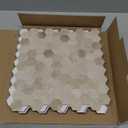 MOFIT Hexagon Peel and Stick Backsplash Tiles Kitchen,Self-Adhesive Metal and Marble Honeycomb Peel and Stick Wall Tiles Sticker Mosaic Heat Resistant(Beige,5sheets)