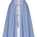 Scarlet Darkness Renaissance Costume Women Medieval Corset Dress Puff Sleeve Fairy Dress (6, Lavender)
