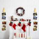 Christmas Card Holder with Over Door Hooks 23.62 Inches Christmas Metal Hanging Picture Display Decorative Wall Photo Display for Window Xmas Tree Decorations Ornament