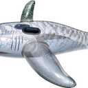 SWIMLINE Inflatable Ride-On Pool Float  Fun Raft for Pools, Beaches, and Summer Parties, Large 70", Shark, Grey