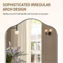 ANDY STAR Scalloped Arched Mirror, 24x36 Brushed Nickel Irregular Bathroom Mirror for Vanity, Asymmetrical Curved, Silver Rustproof Stainless Steel Frame, for Over Sink, Bedroom, Mantel, Fireplace