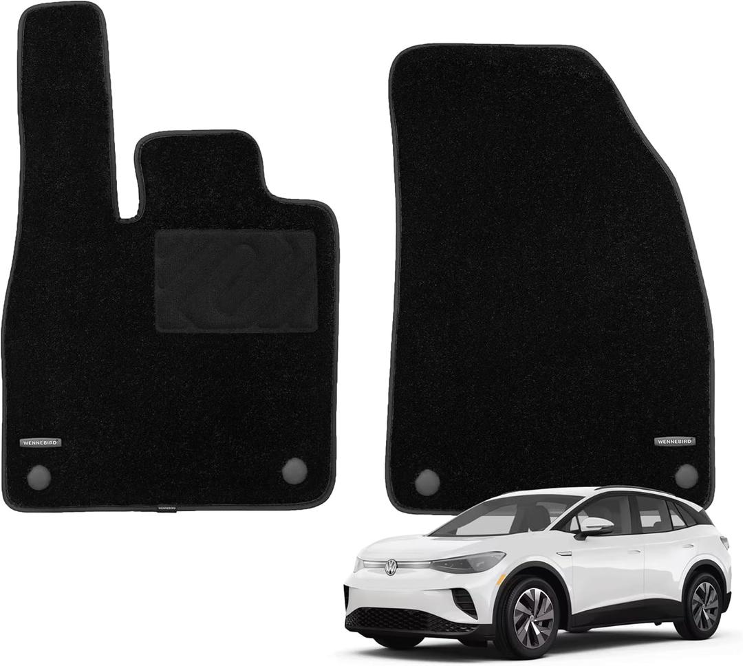 WENNEBIRD Superior Carpet Front Row Floor Mats for 2021-2025 Volkswagen ID.4, 0.6-Inch Ultra-Thick, Noise-Reducing, All-Weather Waterproof Anti-Slip  2-Pc Set