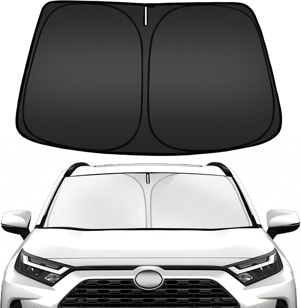ARISMOTOR Windshield Sun Shade for Toyota RAV4 2019-2025 2026, Custom Fit Foldable Front Window Sunshade Sun Visor Protector, Block UV Rays Keep Your Car Cooler