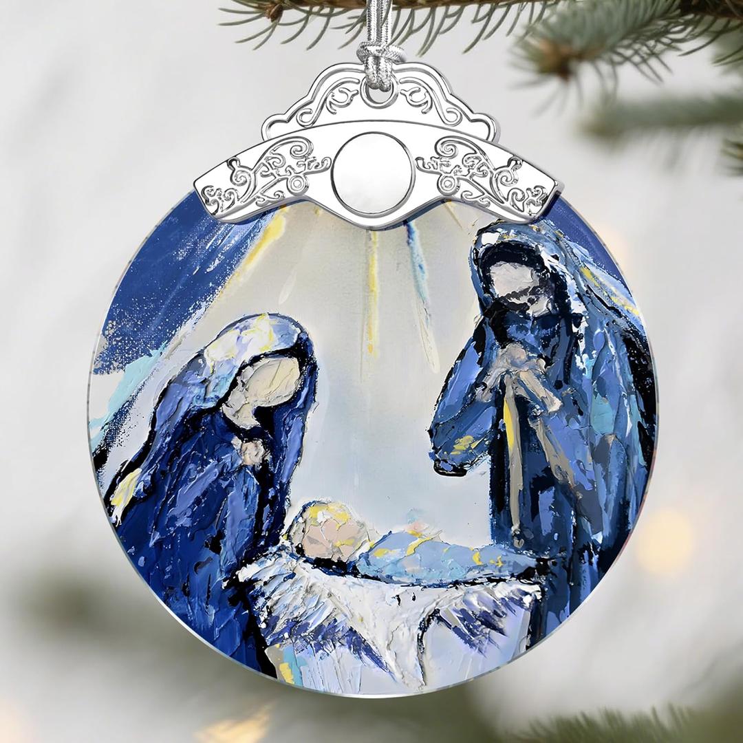 Nativity & Christian Christmas Ornaments: Christmas Tree Decorations, Faith-Filled Holiday Decor, Stocking Stuffers, Gift Ideas, Xmas Gift, Gifts for Christians & Gifts for Religious People (Religious Style 4)