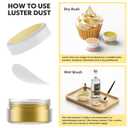 2 x Luster Dust 2 Color & Food Dye Coloring 10 Color Set, Edible Food Coloring Liquid and Shimmer Cake Dust Metallic Food Coloring Powder Glitter for Cake Decorating Baking Fondant Gumpaste Drinks Cookie