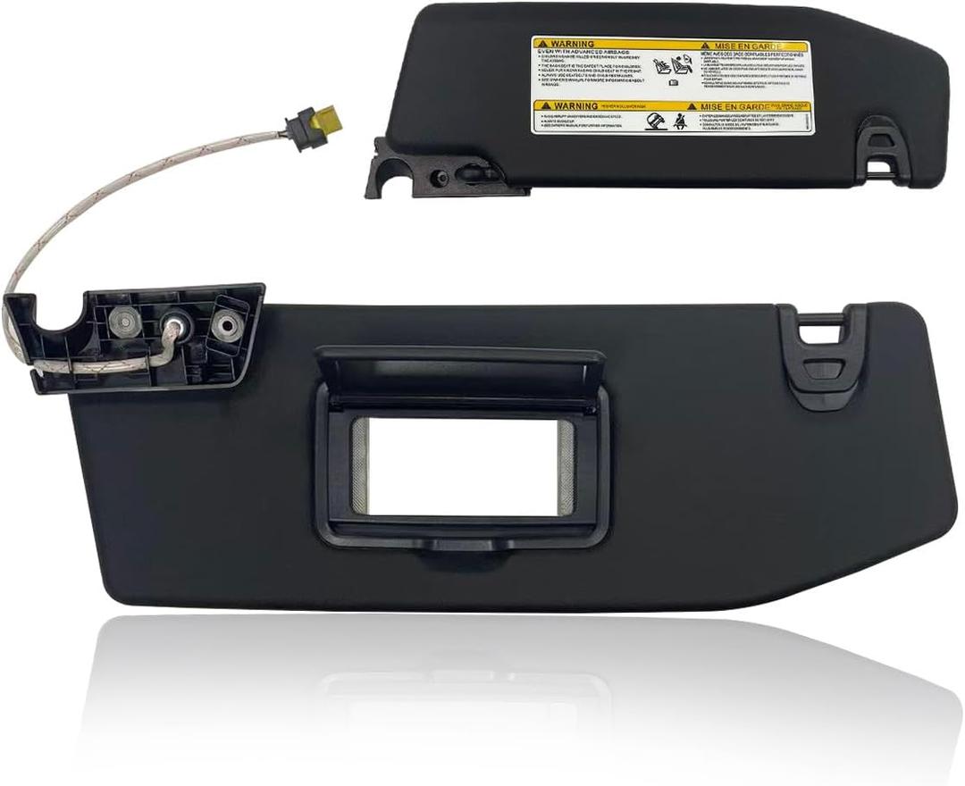 Sun Visor Fit for Jeep Wrangler JR Gladiator 2018 2019 2020 2021 2022 2023 Replace 6BR80TX7AQ with Vanity Light with Makeup Mirror (Left Driver Side(with Light))