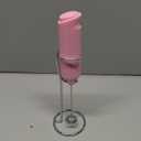 Powerful Milk Frother Handheld Foam Maker, Mini Whisk Drink Mixer for Coffee, Cappuccino, Latte, Matcha, Hot Chocolate, With Stand, Pink