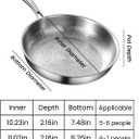 Titanium Pan Frying Pans for Cooking Non Stick with Lid 11.81in Upgraded Non-toxic Pro Cookware Grill Pot for Stove Tops Camping Skillet Extreme Heat-Resistant Lasts (Without lid, 11.82in)