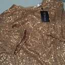 R.Vivimos Women's Loose Party Sparkly Sequin Dress Short Sleeve Back Button Crew Neck Glitter Mini Shift Dress Clubwear (X-Large, Rosegold)