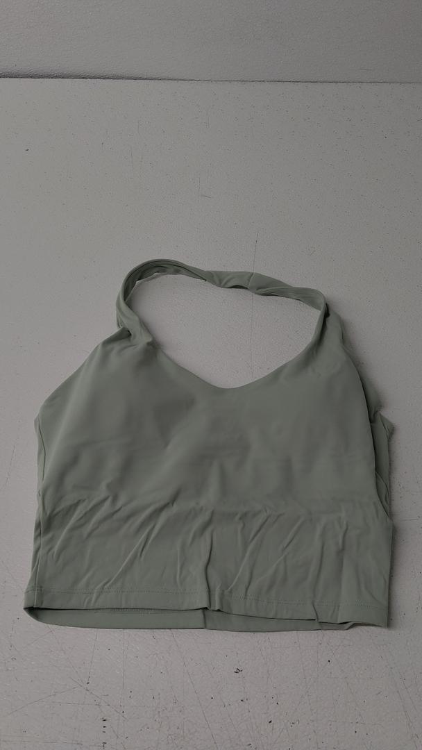 YEOREO Women's Halter Crop Top V Neck Workout Going Out Tank Top Hazel Padded Sleeveless Backless Trendy Summer Camisole, Medium