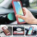 for Samsung Galaxy A16 5G Case, [Transparent & Holster Series] Belt Clip Full Body Shockproof Protective Cell Phone Cover with 2 Pack Tempered Glass Screen Protector (Red/Clear)