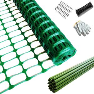 PotatoLife Plastic Fence Extra Strength with Stakes, 40'' x 100' Roll (Green, 40'' x 100')