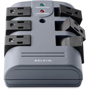 Belkin Power Strip Surge Protector - 6 Rotating AC Multiple Outlets, Flat Pivot Plug - Heavy Duty Wall Outlet Extender for Home, Office, Travel, Computer Desktop & Phone Charging Brick (1,080 Joules)