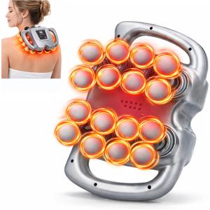 16 Head Deep Tissue Massage Gun, Multi Head Percussion Massager for Back & Full Body Muscle Pain Relief, 9 Modes & 99 Intensity Levels, Quiet Massager