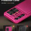 Vihibii for Samsung Galaxy S25 Wallet Case with Card Holder (4 Cards), [RFID Blocking] & Slide Camera Cover & Raised Edges Protect Screen, Heavy Duty Phone Cover for Samsung Galaxy S25 6.2", Hot Pink