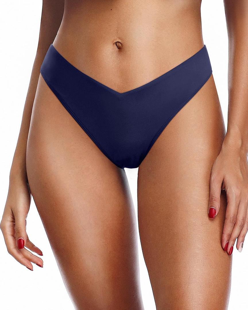 Zmart Women Cheeky Bikini Bottoms V Cut Swim Bottom High Cut Swimsuit Low Waist Low Rise Bathing Suit (Small)