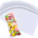 PigPotParty 3"x7" Cellophane Cookie Bags Self Sealing, 100 Pcs Clear Plastic Treat Individual Cookie Bags with seal, Perfect for Goodies, Party Favors, Snacks, Gift Wrapping