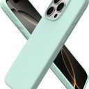 ORNARTO Compatible with iPhone 16 Pro Case 6.3", Slim Liquid Silicone 3 Layers Soft Gel Rubber Shockproof Protective Cover with Anti-Scratch Microfiber Lining-Mint Green