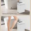 ELPHECO Bathroom Trash Can with Lid 2.6 Gallon Smart Trash Can Slim Motion Sensor Garbage Can Automatic Stainless Steel Wastebasket Bathroom Decor for Bedroom Office Toilet White