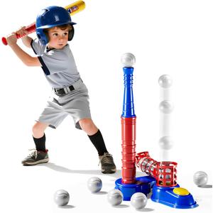 T Ball Sets for Kids 3-5, Baseball T-Ball Set with 10 Balls, Outdoor Sport Toy Games for 3-12 Year Old Boys Girls Toddlers, Training Batting Tee for Backyard and Lawn Play
