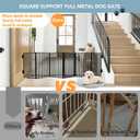Full Metal Freestanding Dog Gates with Door, 32" Height Dog Fences for Indoor & Outdoor, Extra Wide Foldable Pet Gates for Stairs, Hallways, Doorways, Yard (6 Panels, 120" W 32" H)