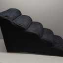 5 Step Pet Stairs Ramp for High Beds Sofas 23-30 Inch with Sturdy Non Slip Waterproof Pads, Machine Washable Cover Indoor Balanced Design for Cats Dogs Small Medium Large XL Pets Black, Large