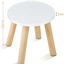 Wooden Step Stool for Kids, Children's Stool Matched Sensory Table, Children Sitting Stool with Assembled Four-Legged, Multi-Purpose Kids Chairs for Bathroom Kitchen Bedroom, Natural Anti-Slip, 2 Pack