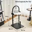 Modern Cat Tree, Wood Cat Tower with Steel Frame, Scratching Posts, Cat Capsule, Plush Mat, Bell Dangling Toy, Aesthetic Minimalist Heavy-Duty Cat Climbing Tree for Large Indoor Adult Cats-Black