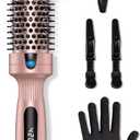 Terviiix Thermal Brush, 1.5 Inch Quick Heating Hot Brush Get Voluminous Style, Ceramic Tourmaline Ionic Heated Curling Iron, Digital Display 6 Temperatures Curling Wand, Dual Voltage,