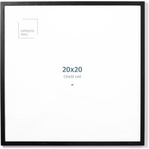 Opposite Wall - 20x20 in - Black Solid Oak Wood Picture Frame - Lightweight, Versatile & Shatterproof - Wall Hanging Photo or Poster Frame - Wall Decor for Office, Gallery & Home