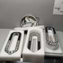 Modern Crystal Chandeliers LED Pendant Lighting Ring Black Flush Mount Ceiling Lights Fixture Mini Chandeliers for Dining Room Kitchen Island Hallway (3 Rings New)