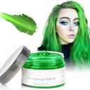 Green Temporary Hair Dye Wax Natural Instant Hair Color Wax Pomades 4.23 oz, Hair Styling Clay for Party, Cosplay, Halloween, Christmas