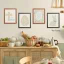 AEHIE Spring Floral Cross Easter Christian Wall Art Poster Prints for Home Living Room Bedroom Decor, He is Risen, Easter Egg Rabbit Bunny Floral Decorations Prints Wall Art Unframed 4pcs 8x10in, Spring Sale