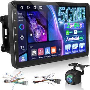 EKAT Car Radio Stereo for Jeep Wrangler JK 2007-2018 Compass Grand Cherokee Dodge Ram with Carplay/Android Auto Upgrade 2GB+64GB