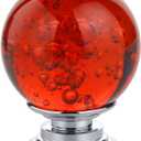 10 PCS Crystal Cabinet Knobs Round Glass Bubbles Dresser Knobs Smooth Drawer Knobs Handle for Home, Cabinet, Drawer and Dresser Hardware with 3 Different Size Screws, 30MM (Red)