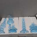 Rtteri 5 Pcs Glass Candlestick Holders Glass Candle Holders Groovy Wavy Elegant Taper Candle Stick for Wedding Home Birthday Party Christmas Halloween Decoration Windowsill Decor(Light Blue)