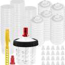 DAXINYANG Disposable Paint Spray Gun Cup, Paint System for LVLP and HVLP Paint Spray Paint Gun,20 Ounce (600ml) Kit with 50 Cups and Lids System,20 Plugs System,2 Cup Adapter and 1 Retainer Ring
