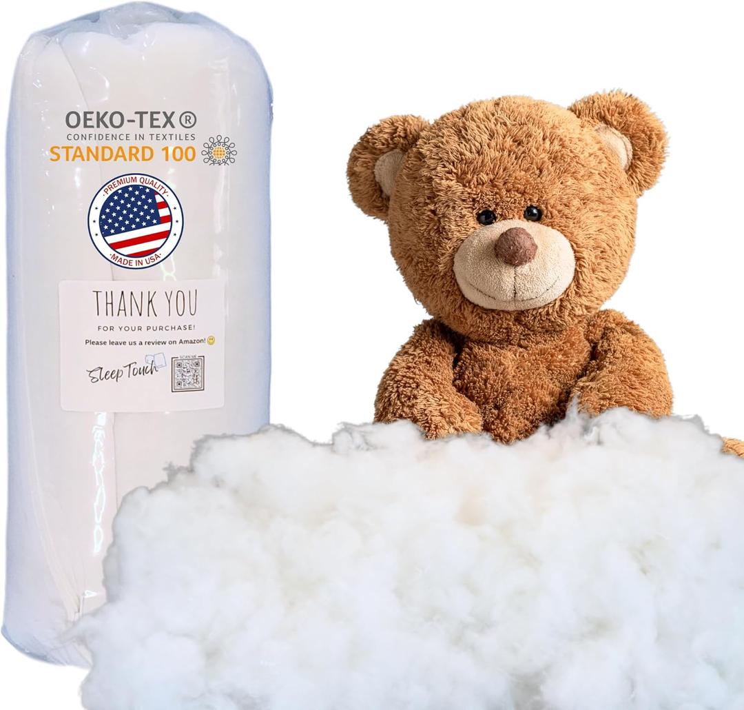 Polyester Fiber Fill Stuffing  8 lb High-Loft Polyfill for Couch Cushions, Pillows, Stuffed Animals, Toys, Crafts & DIY  Soft, Fluffy, High Resilience Fill Fiber  Oeko-TEX Certified