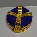 Royal Jeweled King's Crown For Unisex Birthday Halloween Costume Hats Party Prom Pageant Homecoming (Blue)
