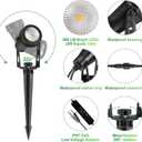 2 Pack Extendable Outdoor Landscape Lights, 12V Low Voltage Landscape Lighting IP65 Waterproof Plug-in Outdoor Spotlights for Yard House Pathway Tree Pools (2700K Warm White, NO Plug)