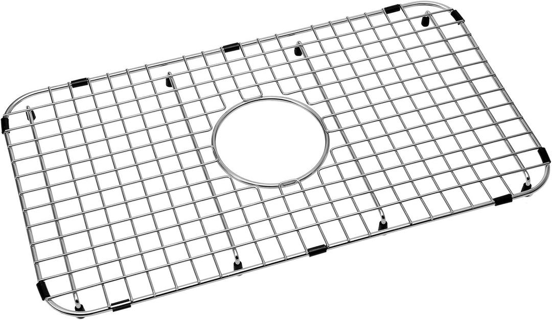 Serene Valley Sink Bottom Grid 23" X 13", Centered Drain with Corner Radius 2", NDG2313C, Medium