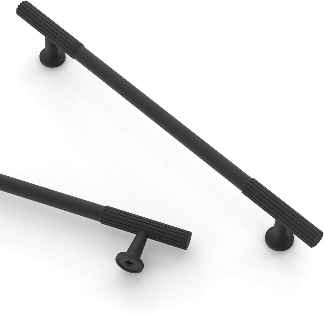 Asidrama 6 Pack 12.5 Inch(320mm) Matte Black Cabinet pulls Kitchen Cabinet Handles, Cabinet Pulls Kitchen Cabinet Hardware for Cupboard Drawer Pulls