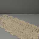 Phantomon Oval Lace Table Runner Doilies Floral Table Scarf Furniture Cloth Cover Handmade Crochet Placemats, 100% Cotton (Beige Oval, 12x48 Inch)