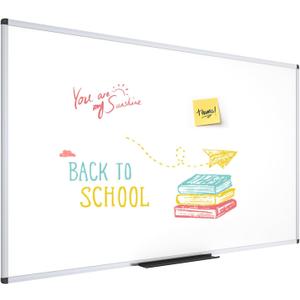 VIZ-PRO Dry Erase Board/Whiteboard, 60 x 36 Inches, Wall Mounted Board for School Office and Home
