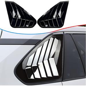 Window Louver，MUXEE 2Pcs Side Vent Window Louvers for Toyota RAV4 2019 2020 2021 2022 2023 2024 2025, ABS Print Sport Louver Decorative Covers, Exterior Trim Accessories - Bright Black