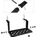 26" W Folding Large Trailer Stair with Quick Release Pins, Hinged RV Step with Hardware for Campers Trucks Entry Platform Ladder - Heavy Duty Punch Plate Non-Slip 350 lb. Capacity
